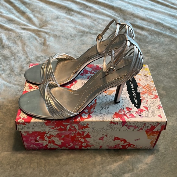 Silver Heels with Ankle Straps 🤍 - Picture 4 of 13